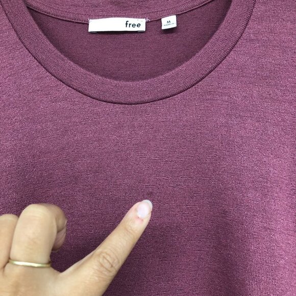 Aritzia Wilfred Burgundy Diapason T-Shirt Long-sleeve, scoop neck t-shirt size M - Picture 12 of 16